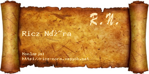 Ricz Nóra névjegykártya